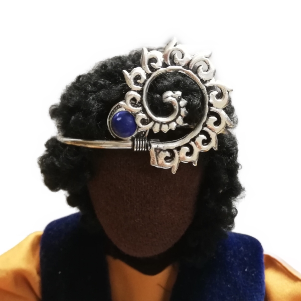 Haarreif mit Spirale und Schmuckstein